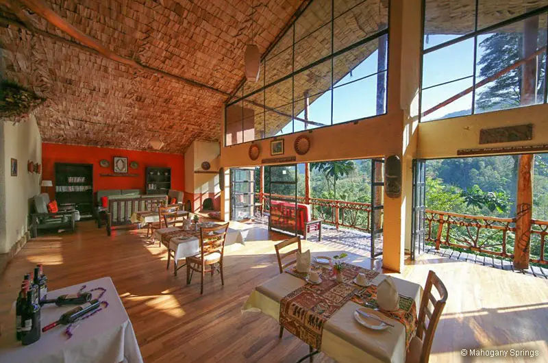 Restaurant & Lounge mit Blick in den Regenwald © Mahogany Springs